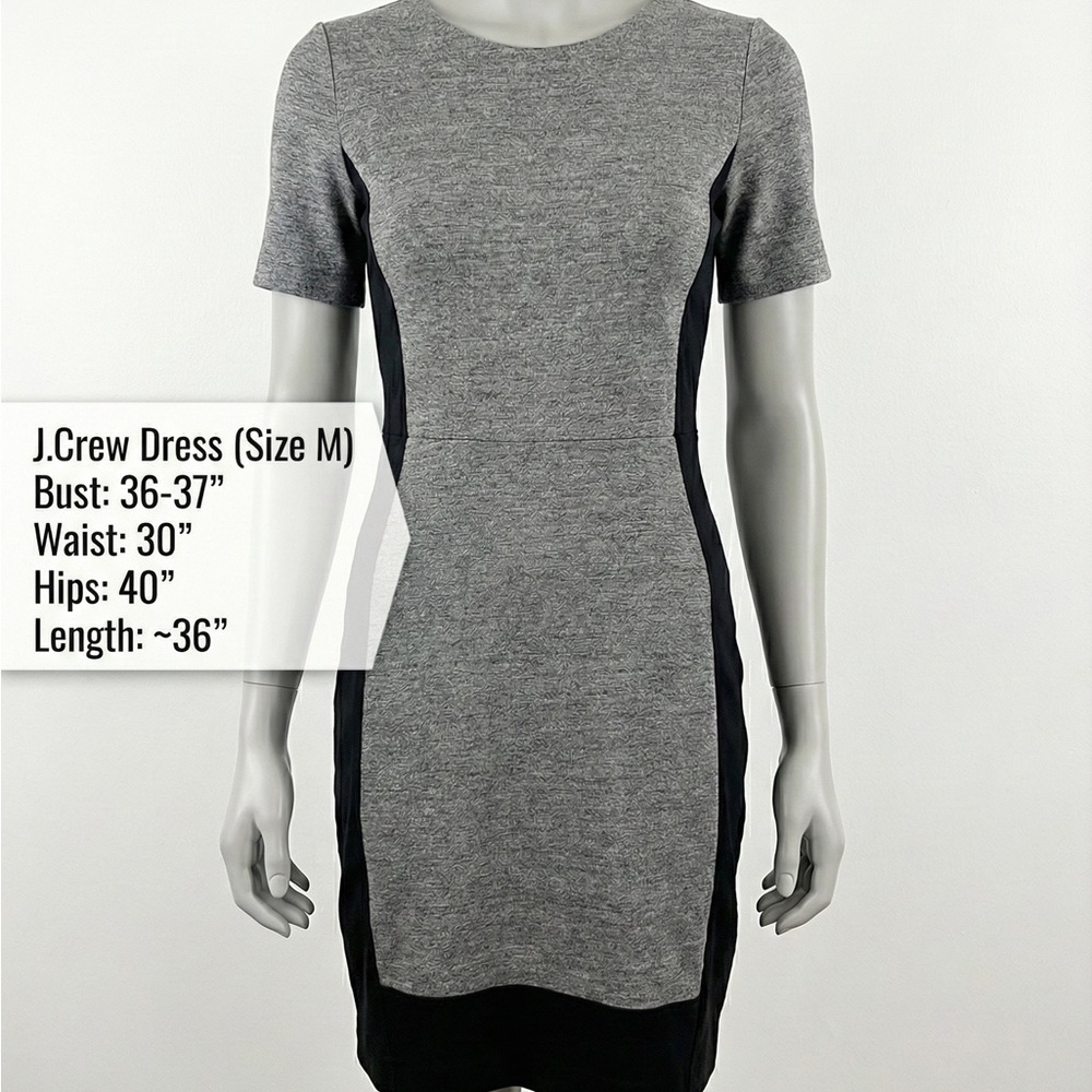J. Crew Women's Long Sleeve Dress in Gray and Black